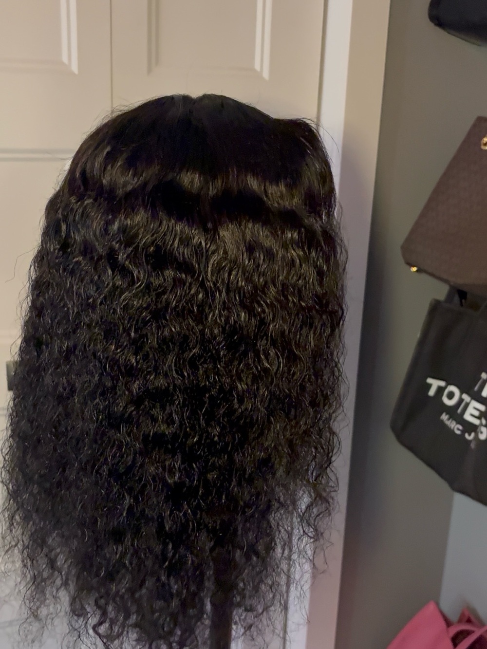 20” curly black Lace Front Human Hair Wig - Natural Black @bizouhair